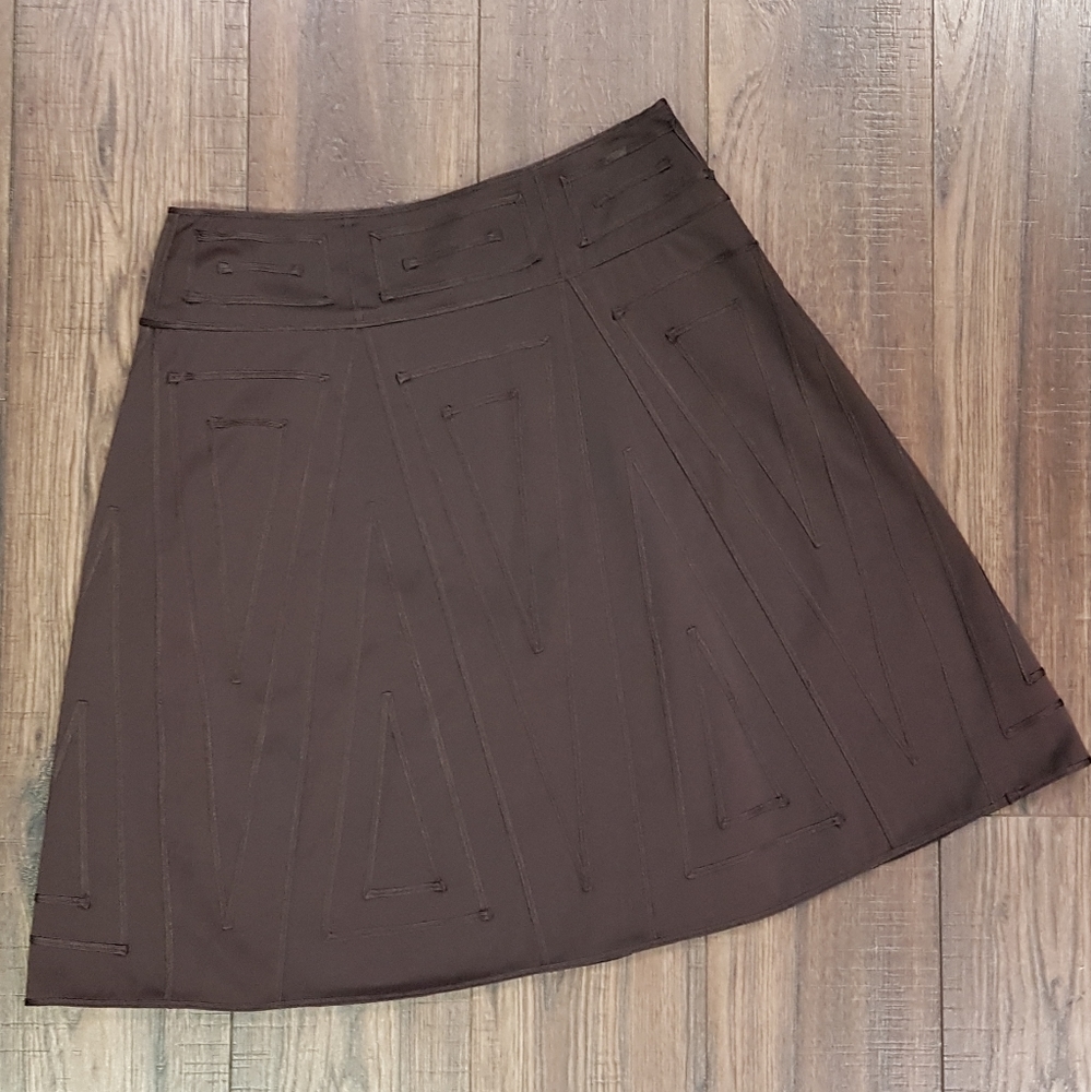 Brown Max Studio Embroidered Skirt